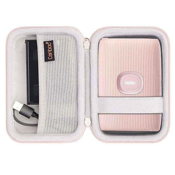 Canboc Hard Case for Fujifilm Instax Mini Link 2 & 3 - Pink, Fits Instant Film & Cable, Perfect Protection!