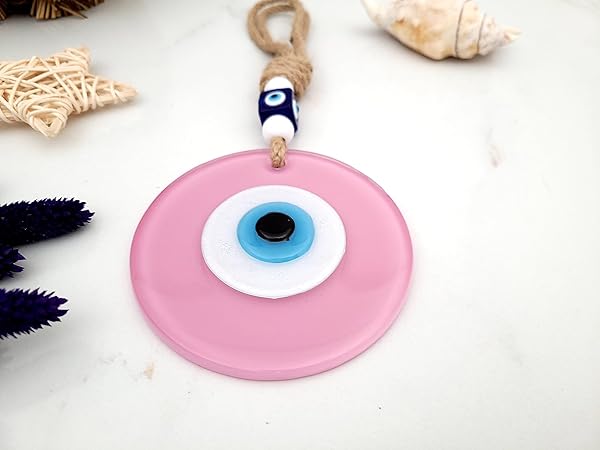 "Handmade 4" Pink Evil Eye Wall Hanging - Authentic Turkish Decor & Powerful Nazar Amulet for Home" - Image 8