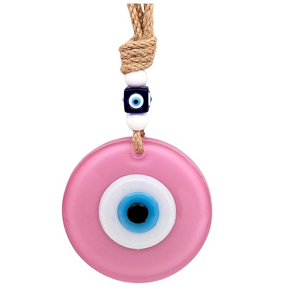 "Handmade 4" Pink Evil Eye Wall Hanging - Authentic Turkish Decor & Powerful Nazar Amulet for Home" - Image 2