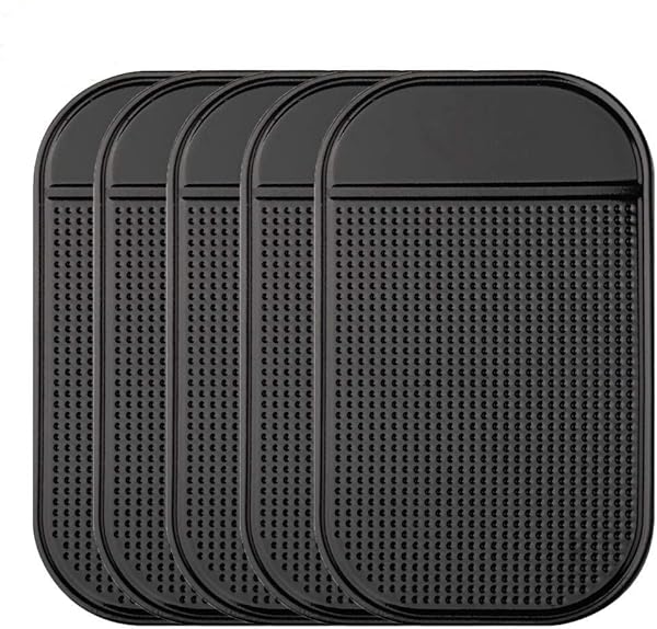 Bysameyee 5-Pack Non Slip Car Dashboard Mat Extra Thick Anti-Slide Pad for Radar Detector Cell Phone Keys GPS and More