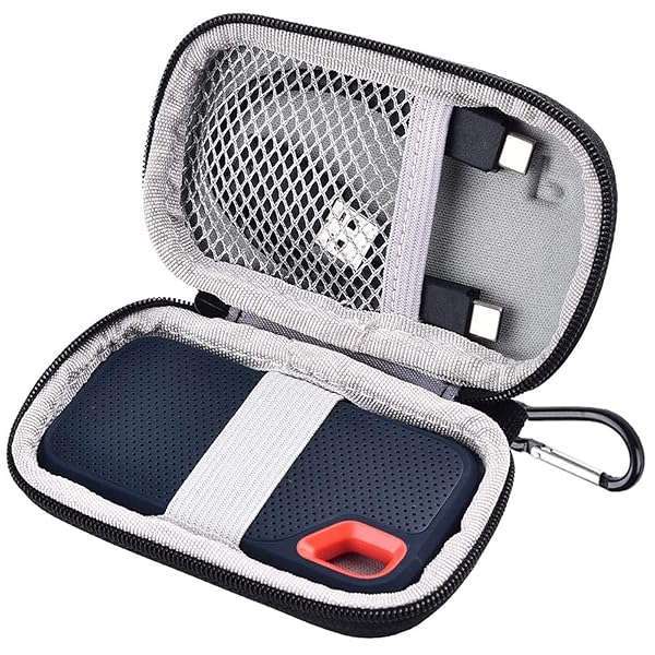 PAIYULE Durable Case for SanDisk 1TB/2TB/500GB PRO Extreme SSD - Portable Storage Holder (Black)