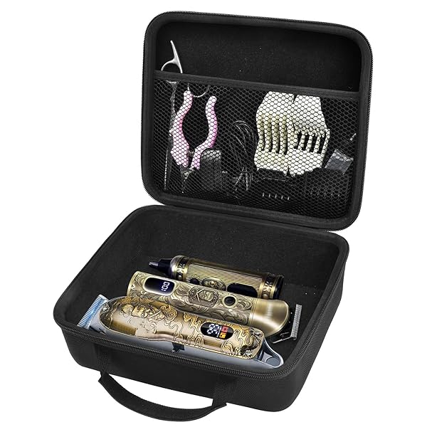 Barber Accessories Bag for Hair Clippers and Supplies, Men's Trimmer Tool Organizer, Portable Clipper Storage Holder for Hair cutting, Guard Grooming