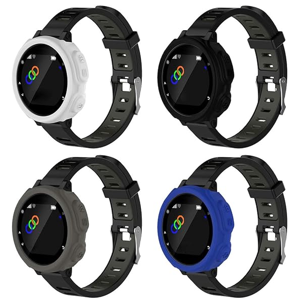 4-Pack Soft Silicone Cases for Forerunner 235 & 735XT - Shockproof Protective Covers in Blue, White, Grey, Black - Image 6