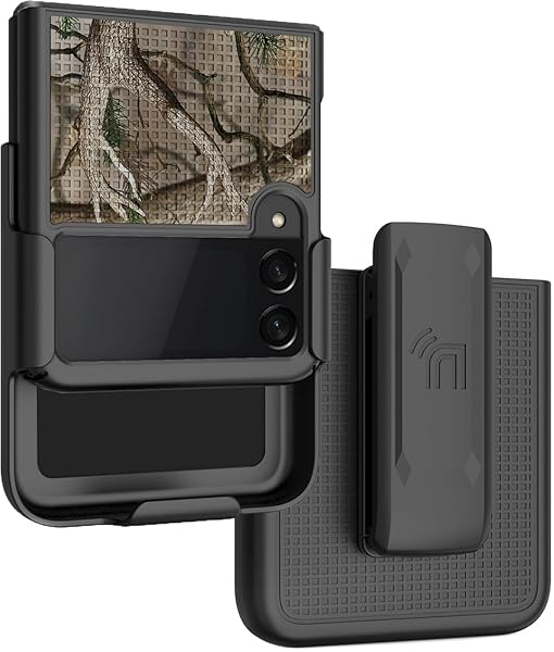 Galaxy Z Flip 3 5G Case with Clip & Holster - Slim Hard Shell Cover in Outdoor Camouflage for Samsung Z Flip3 (2021)
