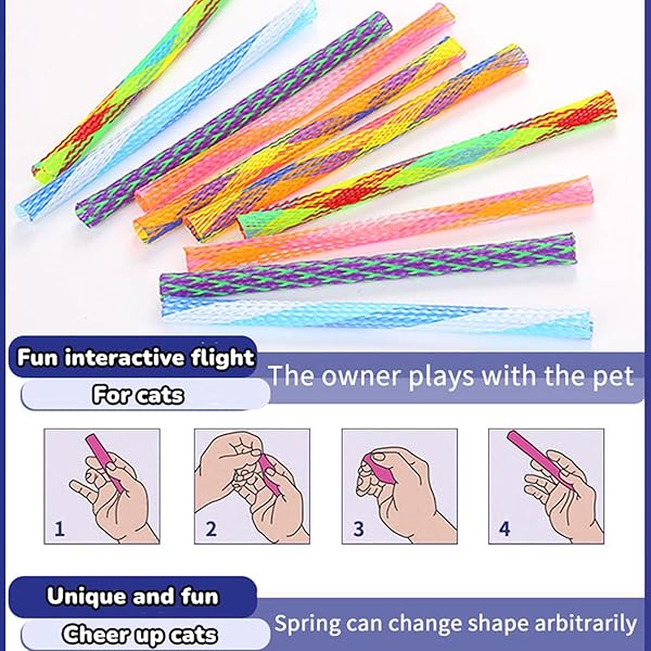 10Pcs Cat Spring Tube Toy - Colorful Interactive Bouncing Toys for Fun Pet Playtime - Image 5