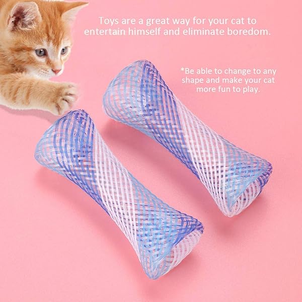 10Pcs Cat Spring Tube Toy - Colorful Interactive Bouncing Toys for Fun Pet Playtime - Image 9