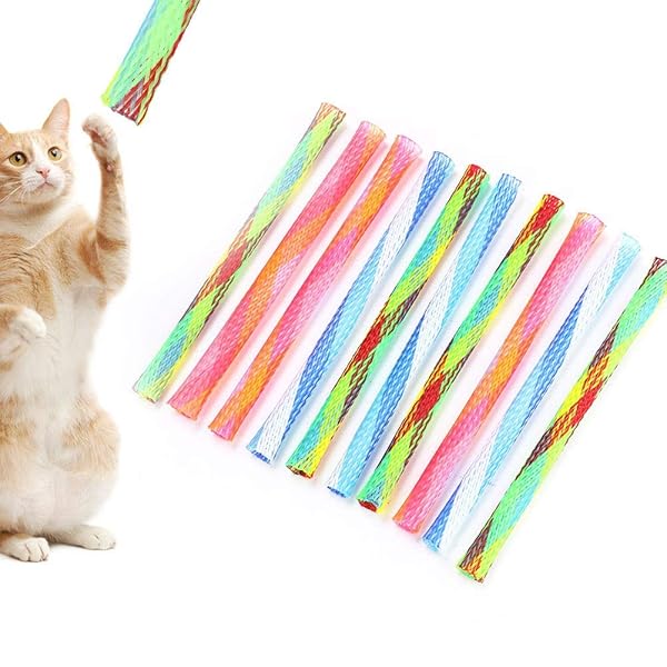 10Pcs Cat Spring Tube Toy - Colorful Interactive Bouncing Toys for Fun Pet Playtime - Image 10