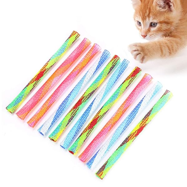 10Pcs Cat Spring Tube Toy - Colorful Interactive Bouncing Toys for Fun Pet Playtime - Image 2