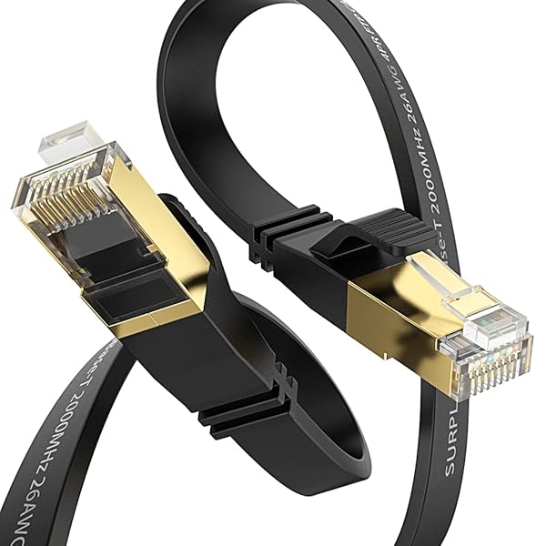 Surplay Cat8 15FT-2Pack Ethernet Cable,Black-40Gbps-2000Mhz Internet Network Cord,High Speed Gold-Plated RJ45 Double Shielded with Ground Wire for - Image 2