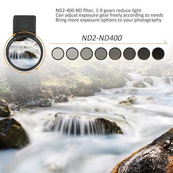 ND2-400 Neutral Density Filter for Cellphones - 37mm Adjustable Clip for All Mobile Brands - Image 4