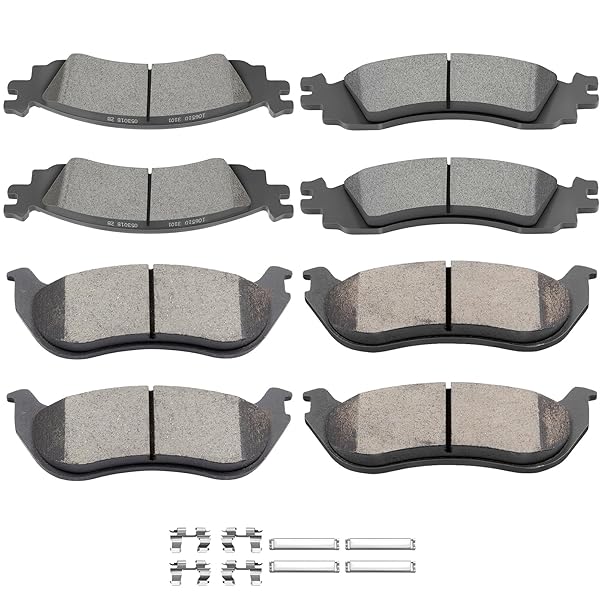 SCITOO 8pcs Ceramic Brake Pads Kit for Ford Explorer, Sport Trac, Taurus & Mercury Mountaineer (2006-2012)