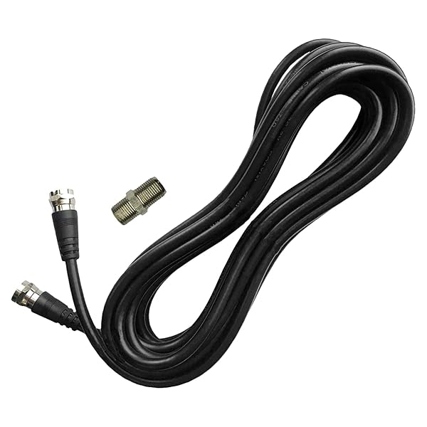 Chaowei 15ft TV Antenna Extension Coaxial Cable with Coupler and F Type Connector for Digital TV and Satellite Cable - Image 2