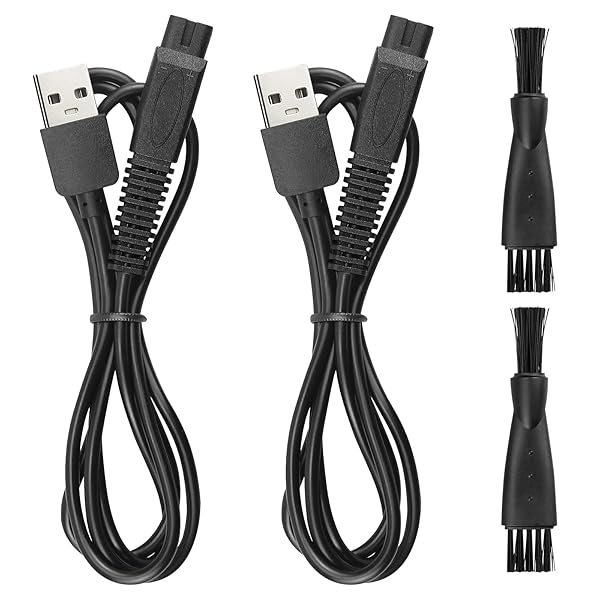 Charger Cord Replacement for Skull Shaver Pitbull Gold Pro, Palm, Platinum Electric Razor - USB Cable 2-Pack
