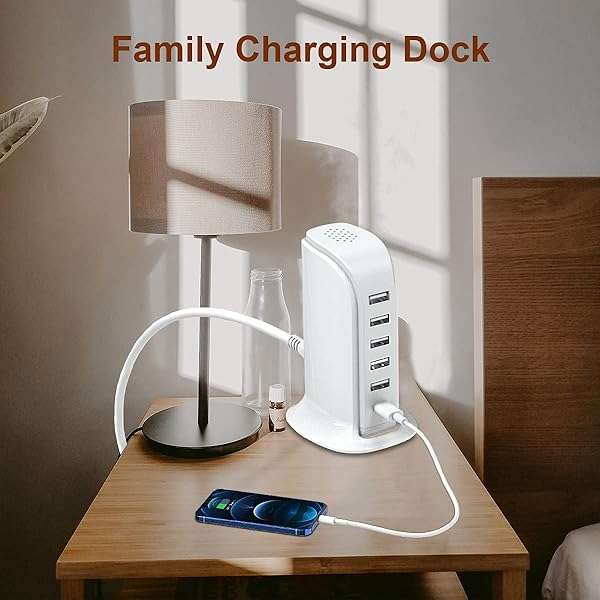 40W Upoy Multi-Device Charging Station: 5 USB Ports & Smart IC for iPhone, iPad, Tablets & Smartphones - Perfect for Home & Office - Image 8
