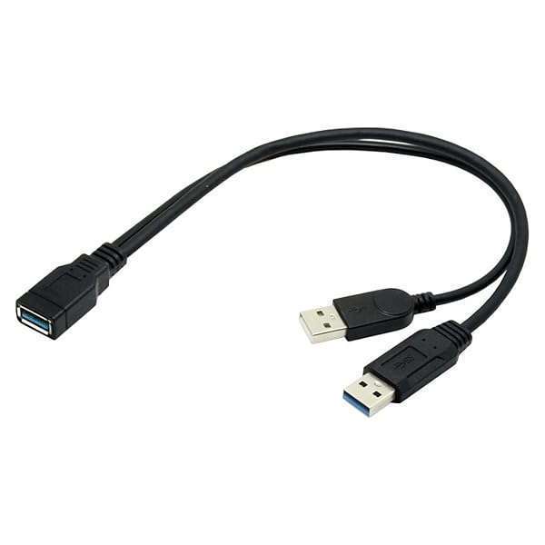 ChenYang USB 3.0 Splitter Y Cable: 1 Female to 2 Male for Mobile Hard Disk - Extra Power & Data Extension