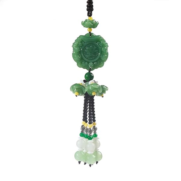 Chinese Green Crystal Hanging Pendant: Traditional Amulet for Luck & Safety in Home Decor