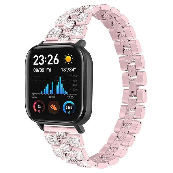 Chofit Chofit Bling Bands for Amazfit GTS GTS2 GTS 2 mini Women's Rhinestone Metal Bracelet Replacement Wristband for Bip Smartwatch