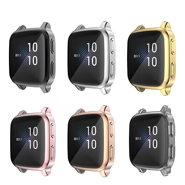 Chofit Screen Protector and Soft TPU Bumper Case for Garmin Venu Sq All-Around Protection and Shockproof Design