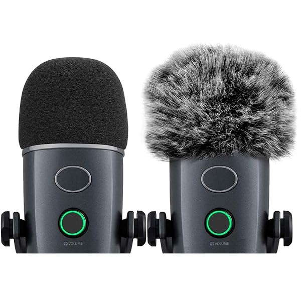 ChromLives Mic Windscreen Cover Pop Filter for Blue Yeti Nano Furry and Foam Combo 2 Pack for Enhanced Sound Quality