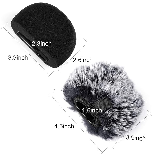 ChromLives Windscreen Microphone Wind Muff Foam Wind Screen Cover for Zoom H5 H6 Portable Recorder Furry Foam 2Pack - Image 4