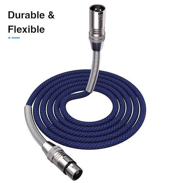 25ft Ciwoda XLR Cable 10-Pack - Multi-Color Heavy Duty Nylon Braided Microphone Cables for Speakers & Stage Lighting - Image 5