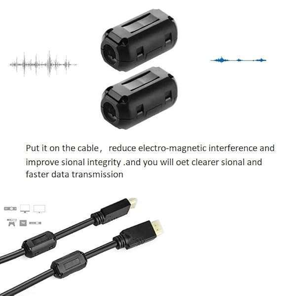 VSKEY 10pcs Clip-on Noise Filter for Subwoofers & Amplifiers - High-Frequency Ferrite Core Choke for Clear Audio - Image 6