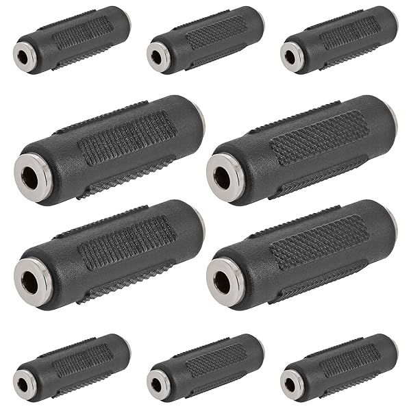 Cmple 10 Pack 3.5mm Stereo Jack Female to Female Audio Adapter Couplers - Perfect for Stereo Connections