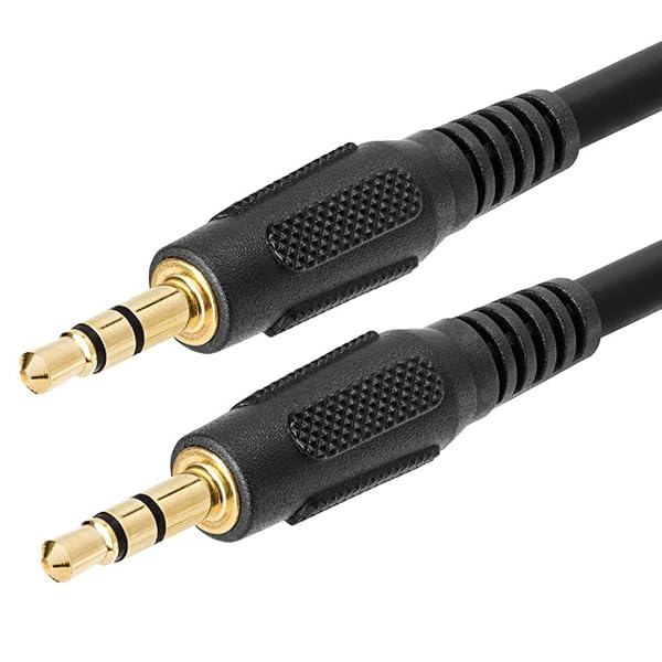 Cmple 50ft 3.5mm Aux Male to Male Stereo Audio Cable for Headphones & MP3 - Black