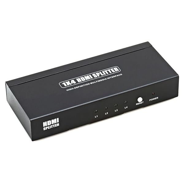 Cmple Cmple 4 Ports HDMI Splitter 1x4 - Ultra HD 4K, 1080P & 3D Support for Seamless Multi-Display Setup