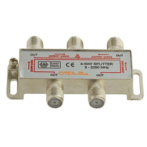 Cmple 4-Way Coaxial Cable Splitter 2050MHz - High-Performance RG6 TV Splitter for Optimal Signal Distribution - Image 3