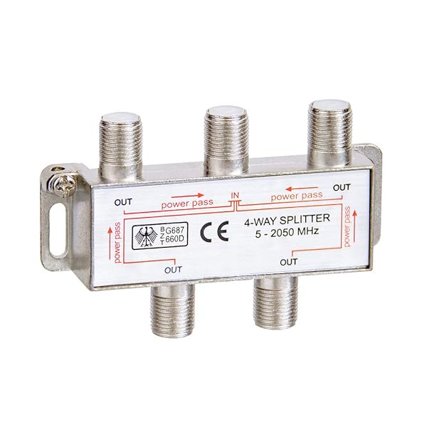 Cmple 4-Way Coaxial Cable Splitter 2050MHz - High-Performance RG6 TV Splitter for Optimal Signal Distribution - Image 2