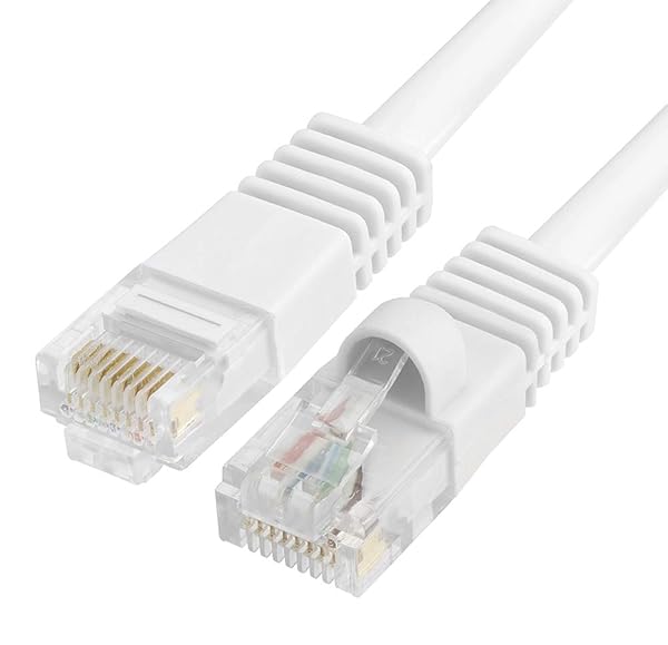 Cmple 100ft Cat5e Ethernet Cable - 350MHz UTP, 1Gbps LAN, RJ45 for PC, Laptop, Modem, Router & Gaming Console - White