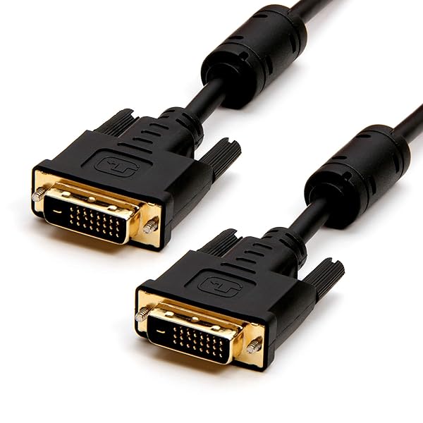 Cmple 15ft DVI Cable - Dual Link Male DVI to DVI for Gaming PC, Laptop, Projector & Monitor - High-Quality Black Cable