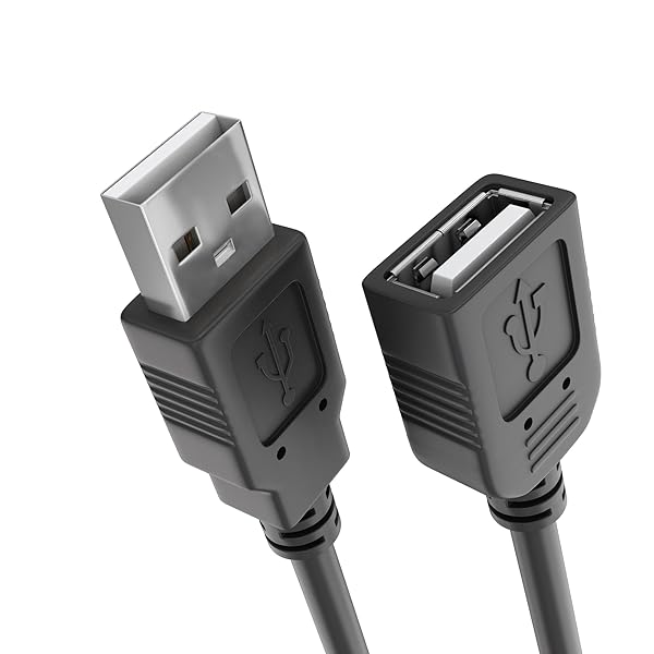 Cmple Cmple 6ft USB 2.0 Extension Cable - High Speed A Male to A Female Flexible Adapter - Black USB Extender Cord