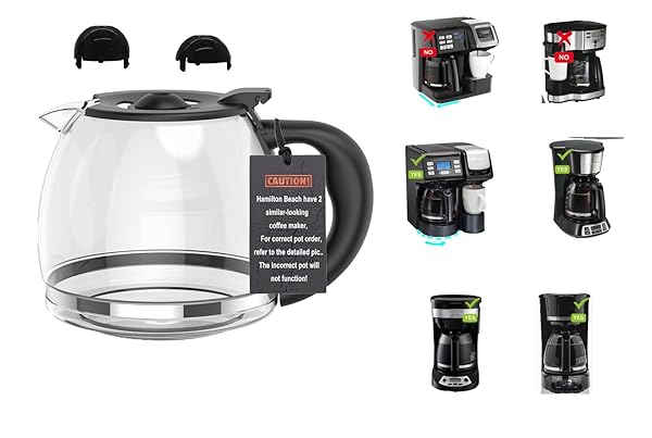 12-Cup Glass Carafe Replacement for Hamilton Beach Coffee Makers 49902/04 - Perfect Fit for Multiple Models