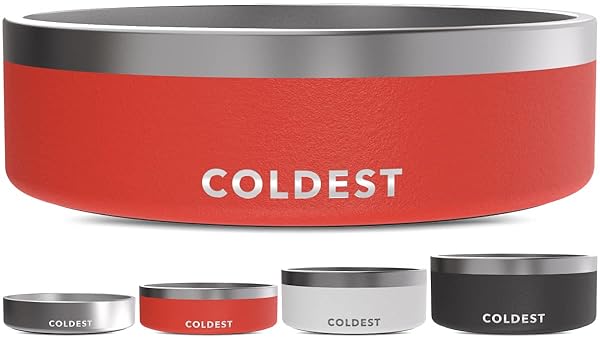 Coldest Dog Bowl: Heavy-Duty Insulated, Non-Slip & Spill-Proof - Perfect for Dogs & Cats (42 oz, Crimson Red)