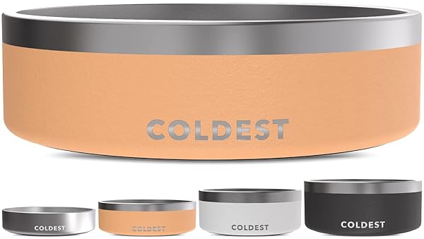Coldest Dog Bowl: Heavy-Duty Insulated, Non-Slip & Spill-Proof - Perfect for Dogs & Cats (42 oz, Sahara Peach)