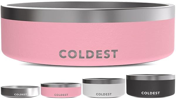 Coldest Dog Bowl: Heavy-Duty Insulated, Non-Slip & Rust-Proof - Perfect for Dogs & Cats (42 oz, Cotton Candy Pink)