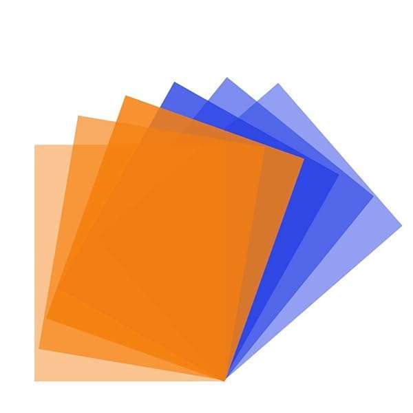 "Color Correction Gels 6 Pack Kit - 16x20" Warm Orange & Blue Lighting Sheets for Photography & Video" - Image 2