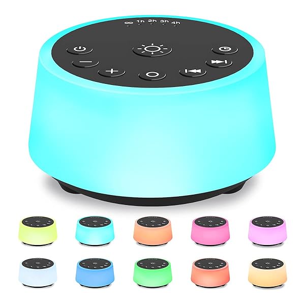Color Noise Sound Machine: 10 Colors, 25 Soothing Sounds, Adjustable Brightness & Timers for Better Sleep - Image 3