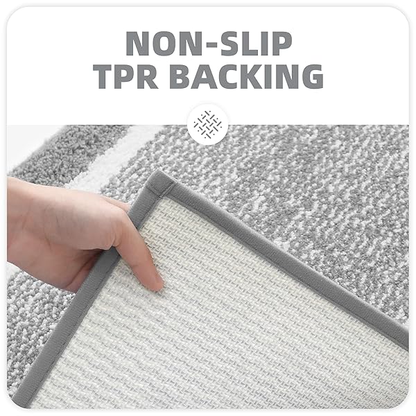 "Non-Slip Gray Bath Mats 16"x24" - Soft, Absorbent Microfiber Rugs for Bathroom | Washable & Stylish" - Image 5