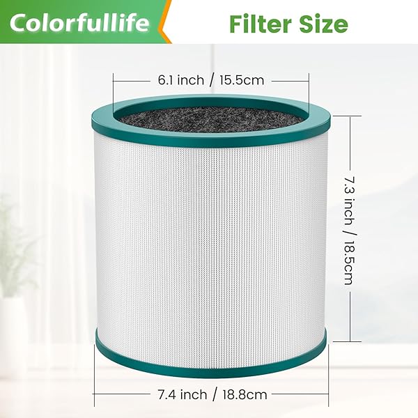 Colorfullife Replacement Air Purifier Filter for Dyson TP01, TP02, TP03, BP01 - 2 Pack Compatible with Part 968126-03 - Image 7