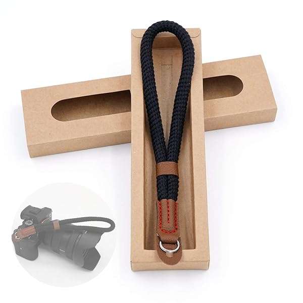 Comfortable Cotton Camera Wrist Strap for Sony A7 A9 A6000 & Fujifilm X-T30 - Safe & Stylish Tether (Black)