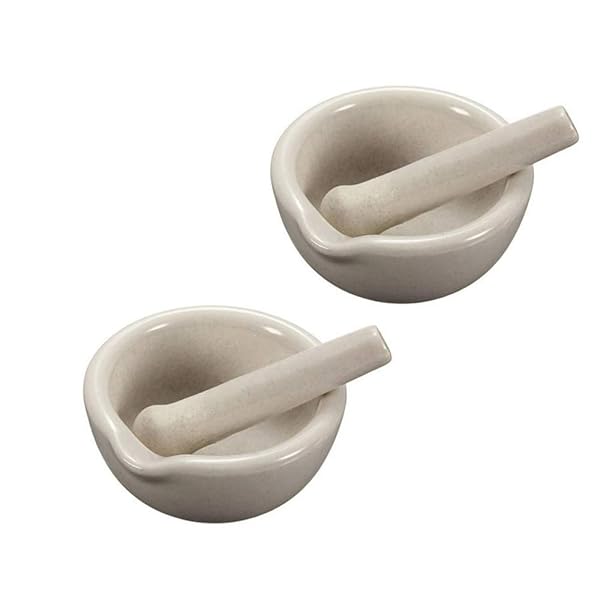 Comimark 2 Set 60 mm Mini Porcelain Mortar and Pestle for Mixing and Grinding DIY Tool