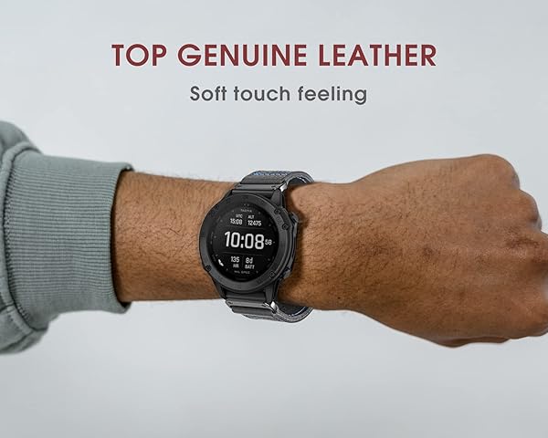 Compatible With Garmin Watch Band, Genuine Leather Watch Band, Retro Vintage Strap For f?nix Forerunner Vivoactive Approach MARQ quatix D2 Series - Image 7