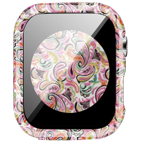 Leopard Floral Hard PC Case and Tempered Glass Screen Protector for Apple Watch SE Series 6 5 4 3 2 1 40mm 44mm 42mm 38mm