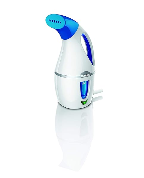 Conair CompleteSteam 1100W Handheld Travel Garment Steamer - Perfect for Home, Office & Travel (White/Blue)