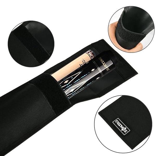 Cosmos 32-Inch Black Billiard Stick Carrying Bag with Mini Zipper Pouch - Perfect for 1/2 Cue Storage - Image 5