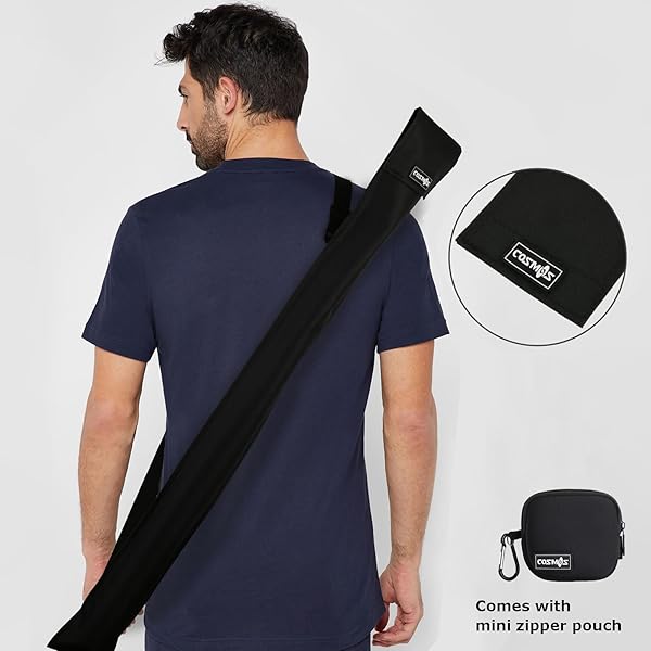 Cosmos 32-Inch Black Billiard Stick Carrying Bag with Mini Zipper Pouch - Perfect for 1/2 Cue Storage - Image 7