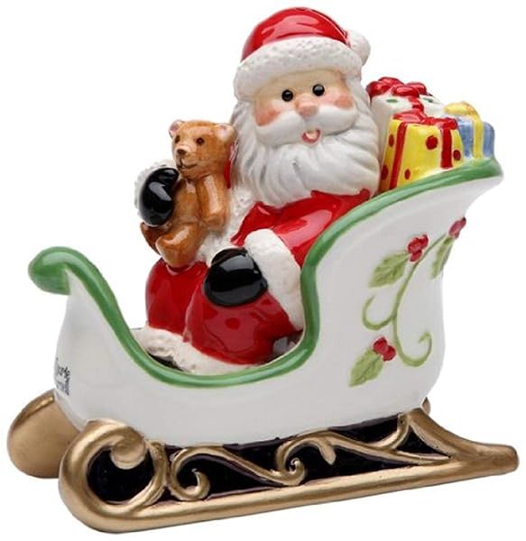Cosmos Gifts Santa in Sleigh Salt and Pepper Set - 3-7/8 Inch Holiday Decor